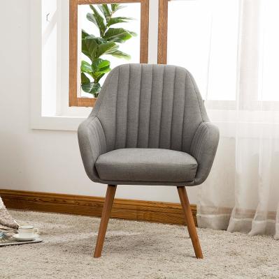 Contemporary Gray Linen Modern Dining Armchair Upholstered Wear Resistant Relax
