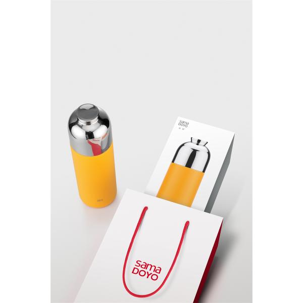 Travel 304SUS Stewing Double Wall Glass Tea Infuser Yellow