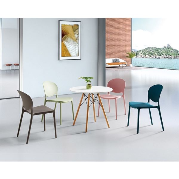 Dining Chair Modern Plastic Chair Durable Lightweight Portable Easy Maintenance Schools Libraries Event Venues