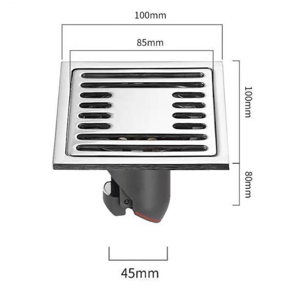 4 Inches Mirror Polished Silver Shower Floor Drain With Removable Filter Hair Sundries Cover