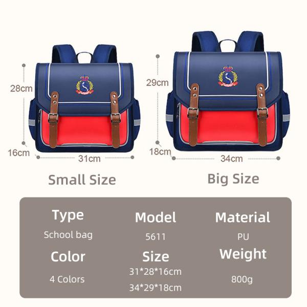 Lock Design Leather School Backpacks Oxford Kids School Book Bags