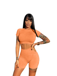 Hot Sale Sports Yoga Clothing Gym Fitness Wear High Waisted Workout Shorts Custom Yoga Set