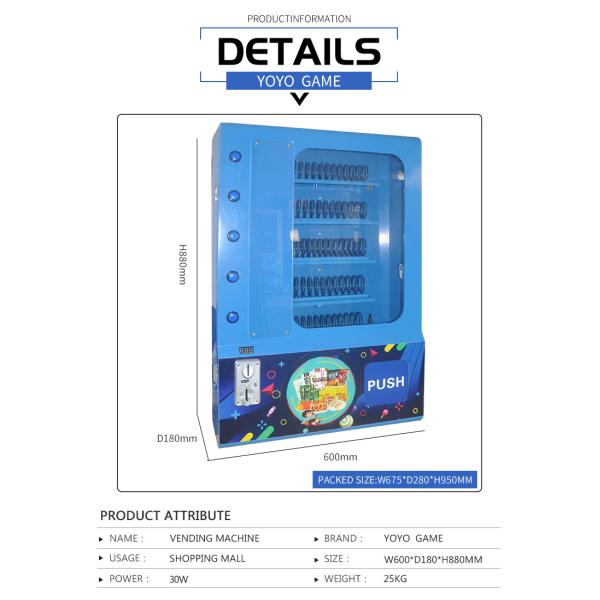 Wall Mounted Vending Machine, 5/10 Lanes Coin Operated Vending Machine with Button Operation