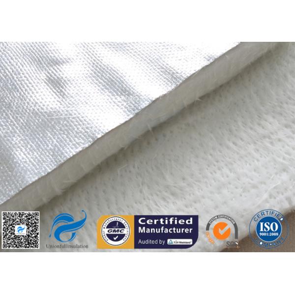 Алюминиевая изоляция жары 800℃ стекла 25ММ циновки е иглы стеклоткани фольги белая