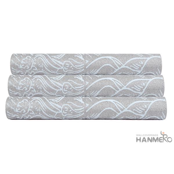 Strippable Plant Fiber Particle Interior Wallpaper 0.53*10M Grey Color