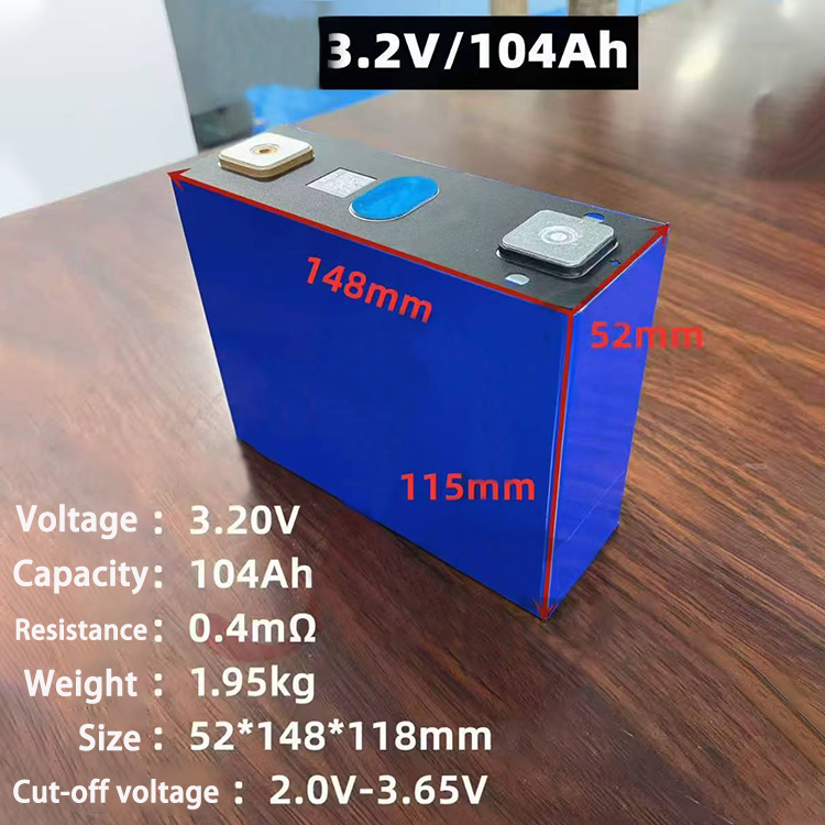 A+ Grade 3.2V 104Ah Household Energy Storage Prismatic Lithium-ion Battery Lifepo4 Battery