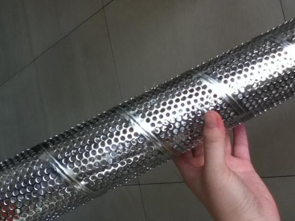 Round Perforated Metal Pipe , Spiral Perforated Tube Varnished With Subsequent Baking