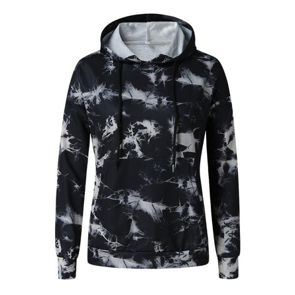 New printed long sleeve Smoke blackened pullover hoodies for women