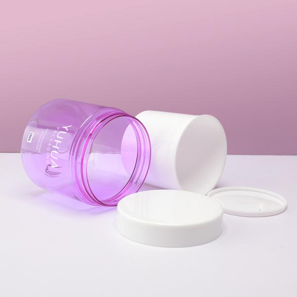 Purple Plastic Packaging Jars  With Flip Top Cap Double Wall 100g 120g 150g 180g 240g