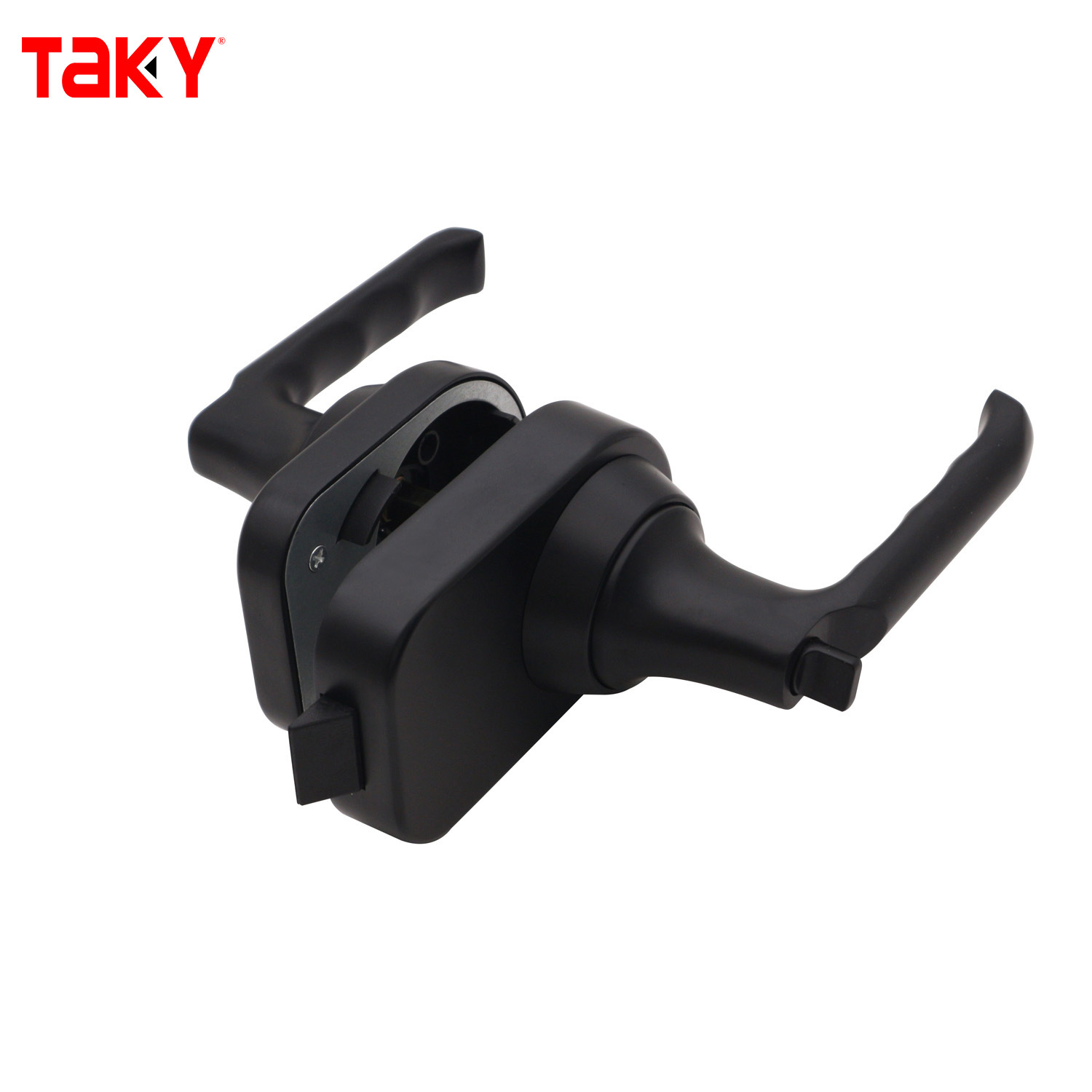 Matt Black Double Door Lock Aluminium Alloy Handle Locks With Keys
