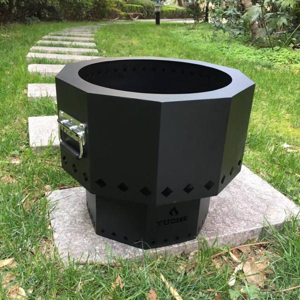 Outdoor Smokeless Wood Fire Pit Stainless Steel 15 Inch Double Flame Fire Pit