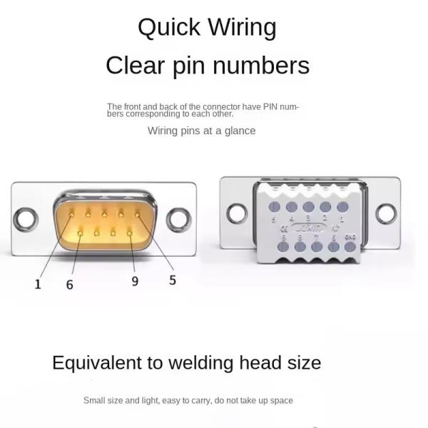 DB9 RS232 9 Pin Male Female DB15 VGA D-sub 15 pin Connector Plastic Hood Cover Backshell