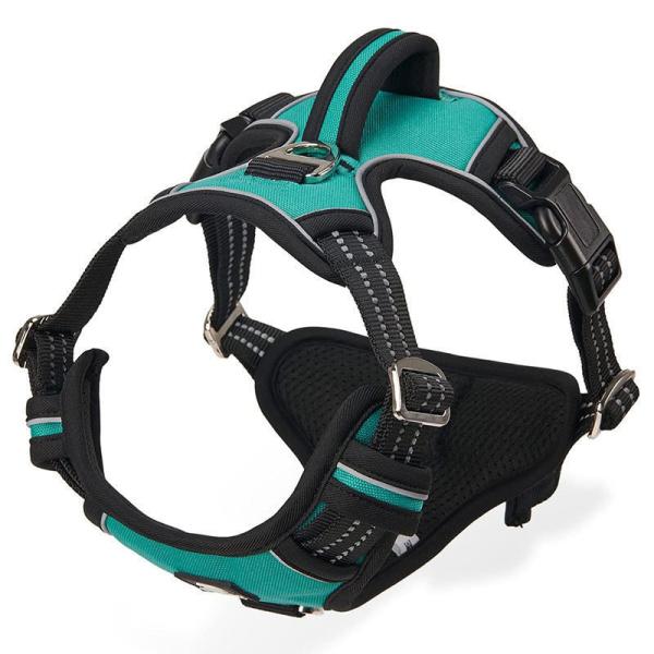 Nylon Dog Harness Control Handle Breathable Mesh Reflective Design Custom Logo Decoration