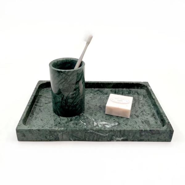 Conjunto de baño de piedra verde Pradas Verde Sostenible con tamaño personalizado