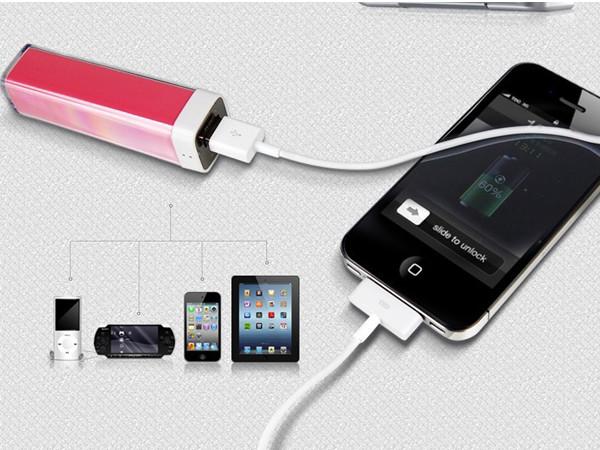 1200mAh  18650 Battery  Lip Gross Portable Mobile Power Bank in Acrylic Casing