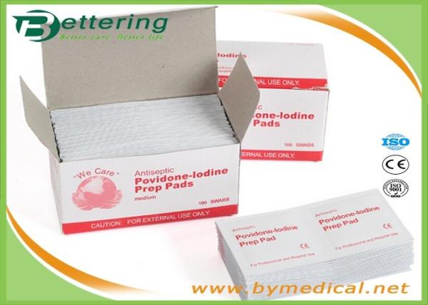 Disposable Antiphlogosis Povidone-Iodine Prep Pad  Wipe Cleanser Swab for First Aid Skin Cleaning and Disinfecting