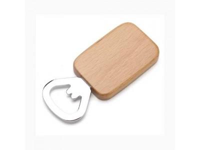 Wood Handle Beer Bottle Opener,Kitchen accessories, wood handle stainless steel beer bottle opener, logo engraved