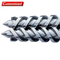 Customized Bimetal Twin Screw and Barrel for Injection Molding Machine LDPE and PVC Material Extruder with Conical Design