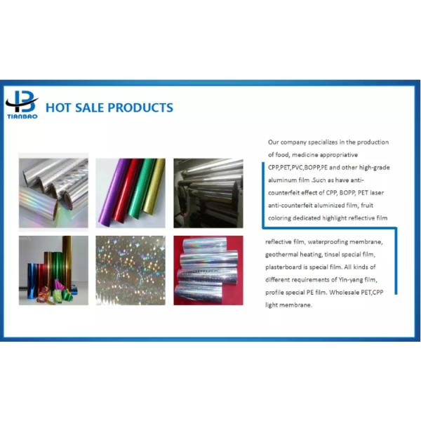 Embalaje artesanal Película CPP metalizada con material CPP fabricado