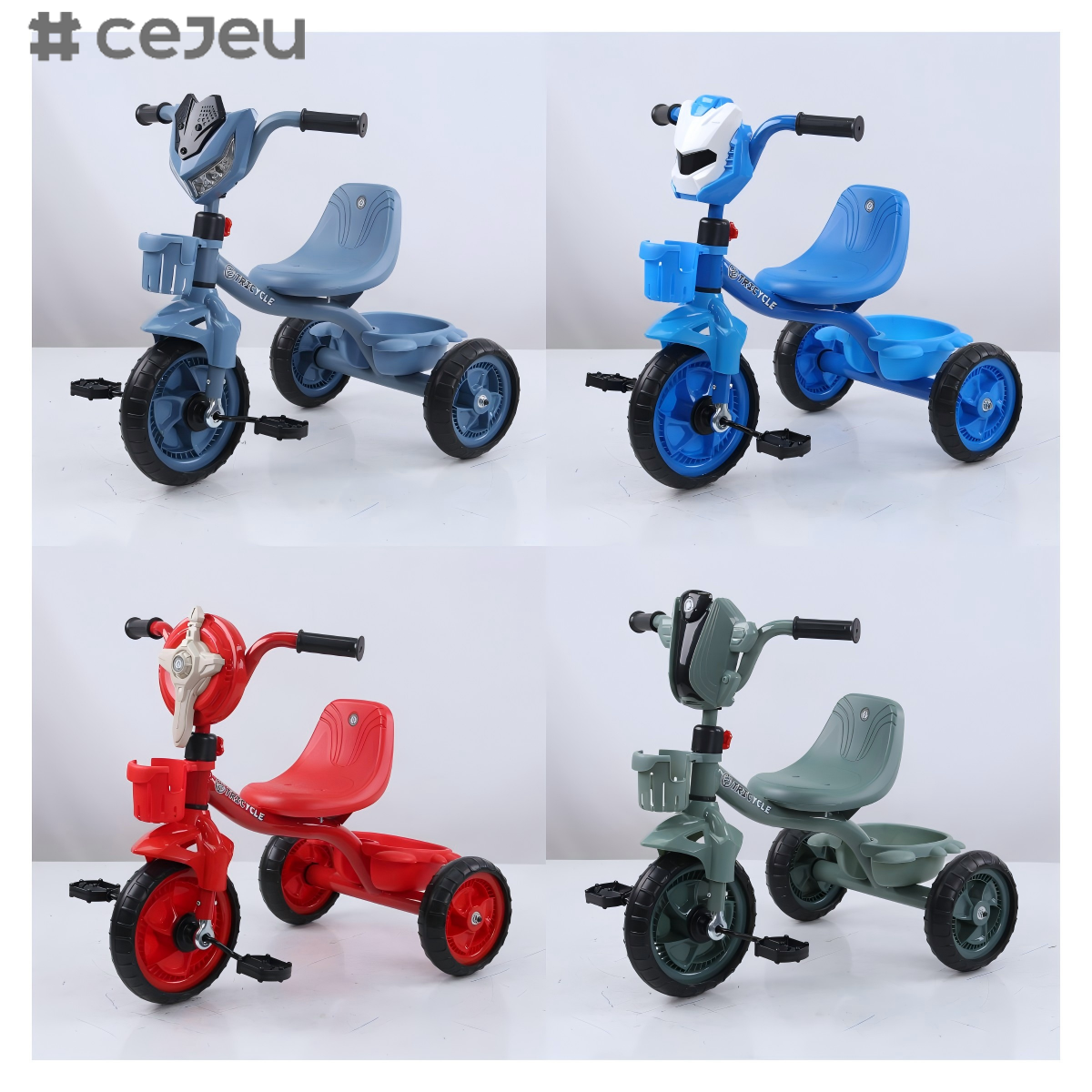 CJ-BDW-1102 Factory Direct Sale Cartoon-shaped Baby Tricycle with Light and Music Plastic Material for 2-7 Years Old