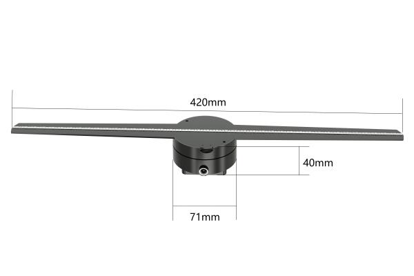 2 Blades 450*224 15W 43cm Hologram Advertising Display