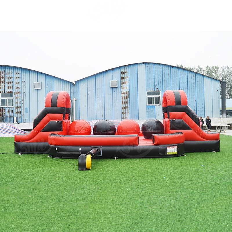 Commercial Inflatable Leaps And Bounds Big Baller Obstacle Course Jumping Ball Game For Party Rental Events