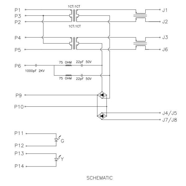 Плата порта RJ45 MagJack JXD0-0012NL 100 BASE-T POE 15W 1X1 ВНИЗ с приведенным GREEN/YELLOW