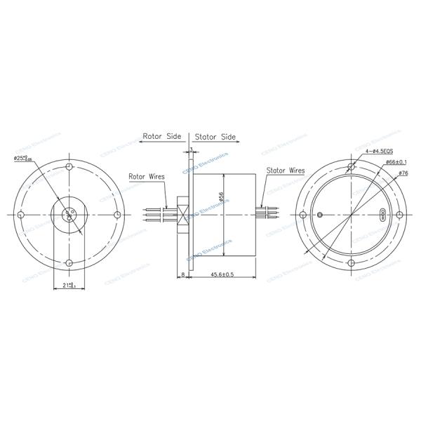 K-type thermocouple slip rings with electric power and HD for Industry