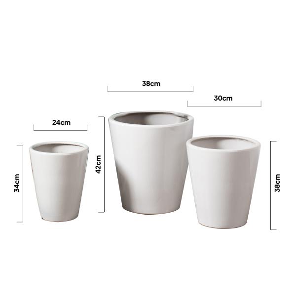 Popular design large garden planter wholesale bulk cheap home hotel decoration white ceramic flower pots