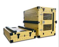 Aluminium résistant antirouille pliable vert jaune de caisses pliantes de chien de voyage