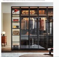 promenade de 250cm dans le système de tiroir de garde-robe de cabinet avec l'ODM en verre en aluminium de porte