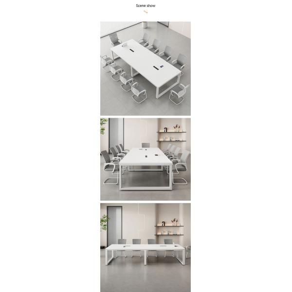 Настраиваемый белый конференц-стол Простой длинный стол для многосторонних переговоров в офисе