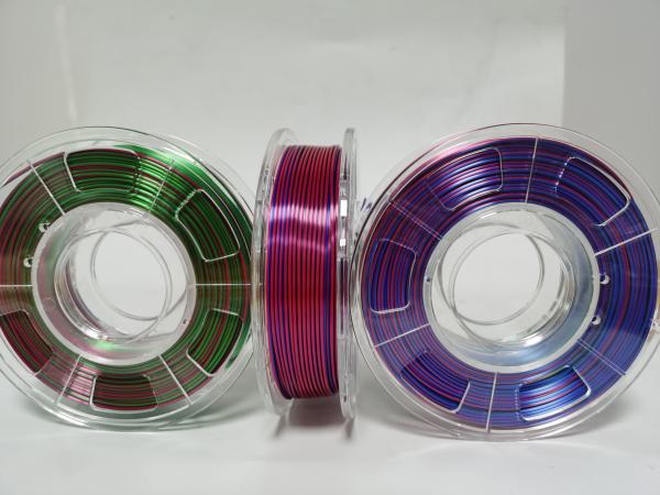 silk dual color triple color filaments 1.75mm，pla filaments ,3d printer filaments