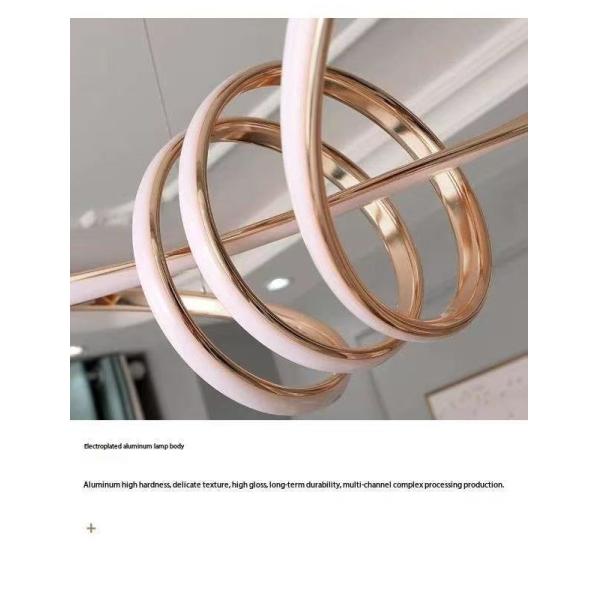 Nordic New Design Colored Pendant Light Restaurant Suspended Pendant Lamp Modern Art Twisted Design Creative Wave LED Chandelier