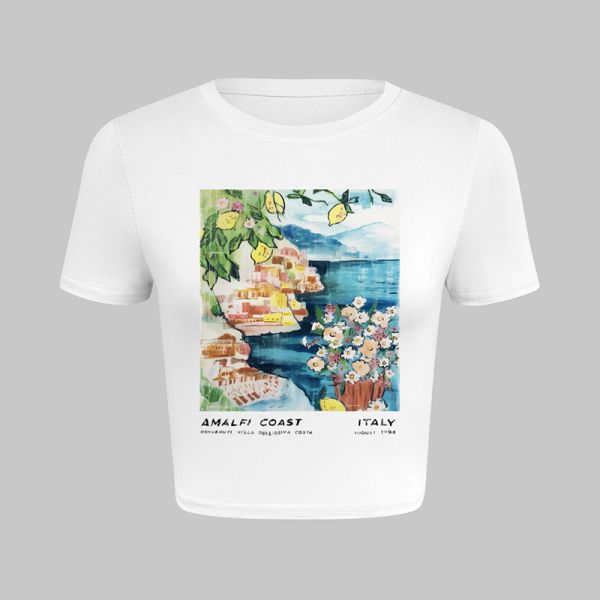 Floral Printing Women T Shirts Machine Washable 180cm Short Sleeve Black Shirt Womens