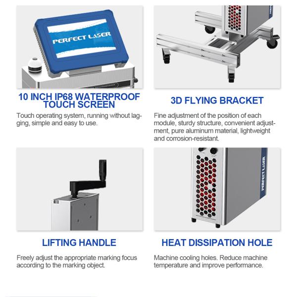 20w 30w 50w 100w Автоматическая пластиковая деревянная бумага Металл Нержавеющая сталь кабель Летающий оптический лазерный маркировочный аппарат