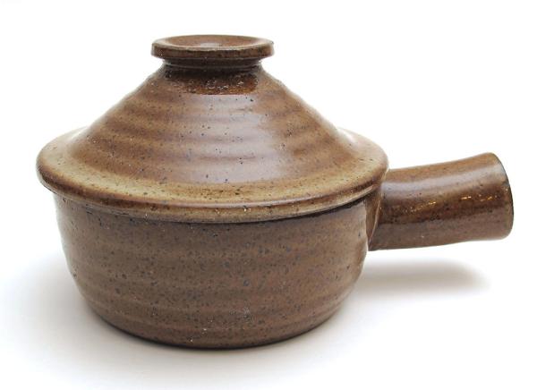Brown Ceramic Small Kitchen Tools , Hand Made Microwave Stone Cookware