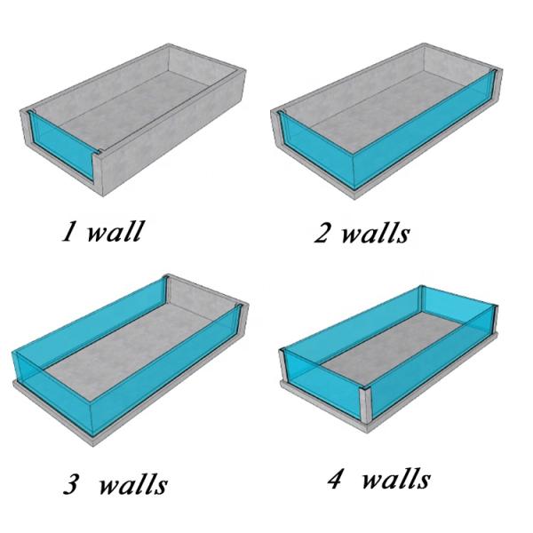 Прозрачный прозрачный бесконечный акриловый стенный наружный полиэстерный бассейн для семейного развлечения