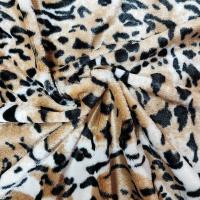 A tela do luxuoso da pele do falso do velo do picovolt para o leopardo de estofamento dos vestuários das sapatas imprimiu
