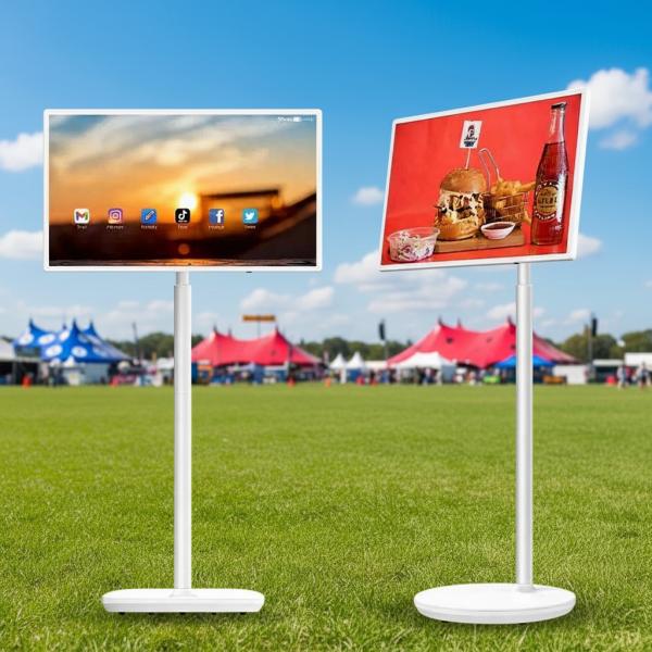 Portable 24.5 Inch Android 13 Smart Advertising Display Screen Indoor Interactive Digital Signage Touch Screen TV Movable
