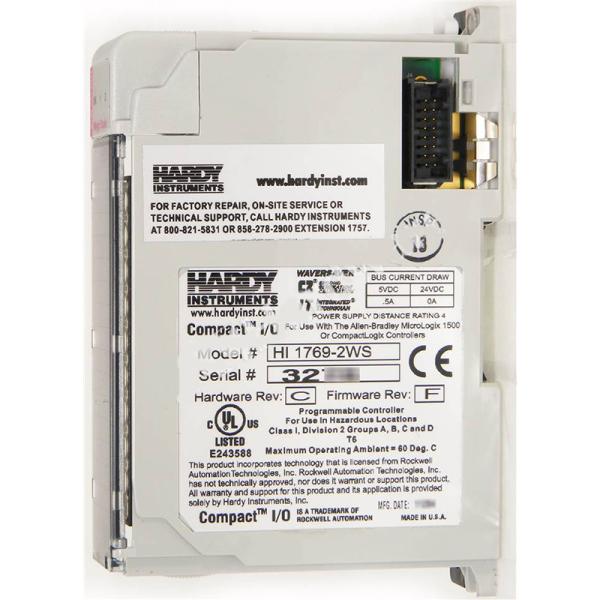 ALLEN BRADLEY HARDY INSTRUMENTS 1769-2WS WEIGH SCALE MODULE, 2-CH, UP TO 8 LOAD CELLS/POINTS