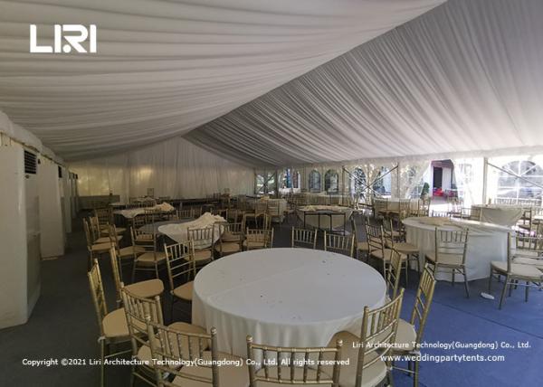 Barraca de alumínio de quatro canais com tampa de pvc branca para eventos exteriores do casamento