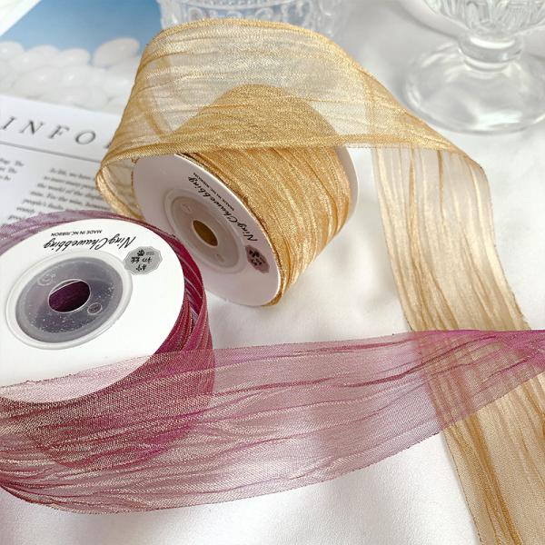 Полиэстерная лента для организмы 38 мм экологически безопасная бледно-розовая лента для организмы