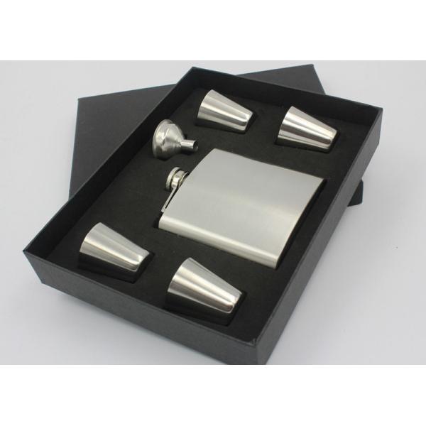 Pretty Kitchen Household Items 4 Cups 1 Funnel 6 Oz Metal Hip Flask