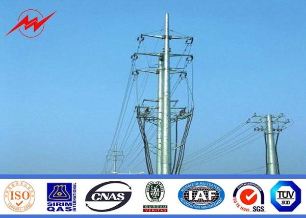 86 Micron Galvanization Thickness Steel Transmission Poles For Electrical Line Project