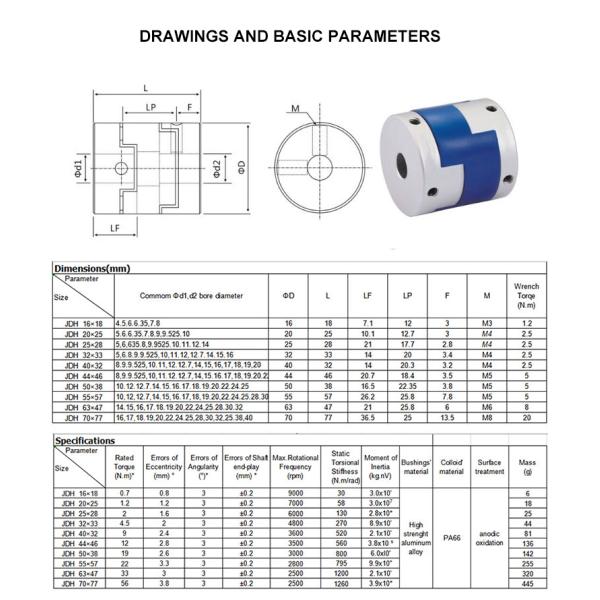 Отделяемый алюминиевый сплав соединяя гибкий соединитель муфты вала мотора