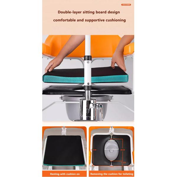 Chaise hydraulique de transfert de patients à 180 degrés avec roue de roue universelle 60*80*40cm