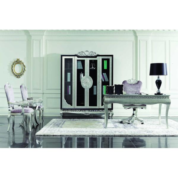 ISO14001 Luxury Classic Office Table Solid Wood Computer Table