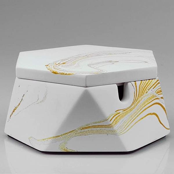 Japanese Smokeless Cigarette Ashtray with Lid  Stainless Steel Ash Trays Covered Windproof