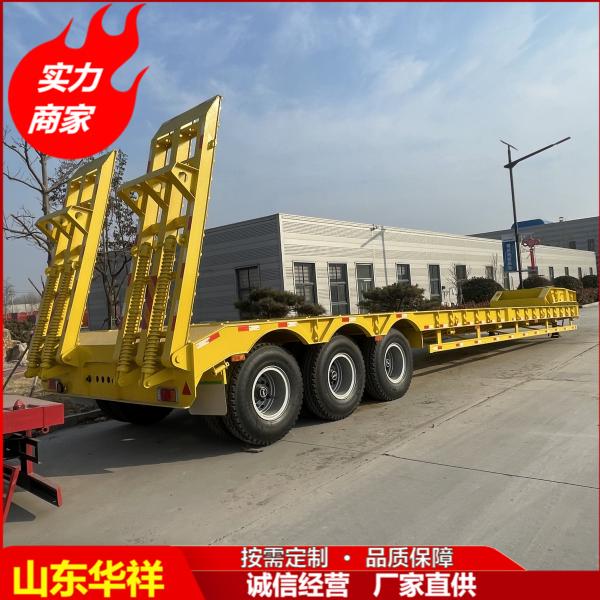 Multiple Axles Gooseneck Low Flatbed Semi Trailer with Steel Material and 8.25-20 Tires